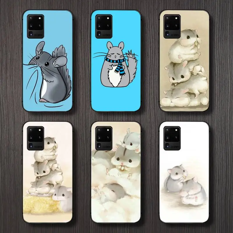 

Cute Cartoon Chinchilla Phone Case For Samsung galaxy S 7 8 9 10 20 edge A 6 10 20 30 50 51 70 note 10 plus