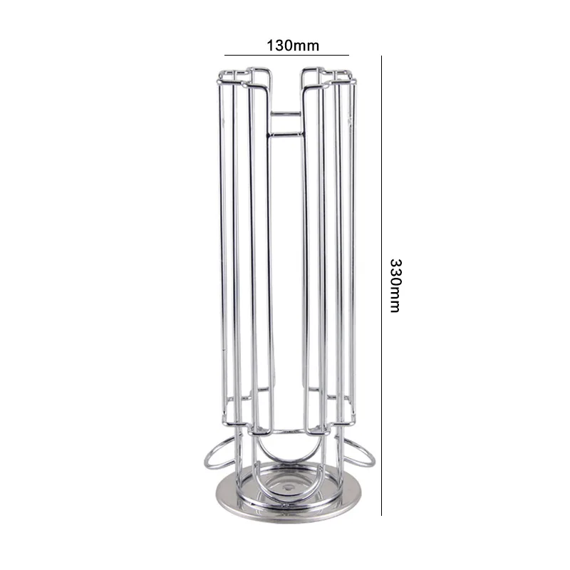 Поворотный держатель для кофейных капсул 24 чашки железный хромированный дисплей