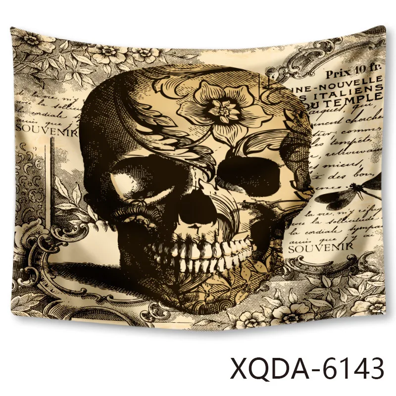 

Psychedelic Skull Art Tapestry Wall Hanging Hippie Boho Home Decor Background Cloth Home Decoration Accessories for Bedroom