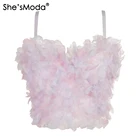 Женский корсет с цветочной аппликацией She'sModa, Бюстье для девичника, укороченный топ, жилет бюстгальтер под свадебное платье, размера плюс