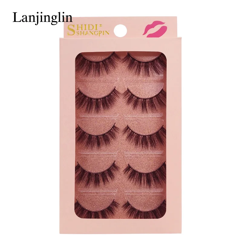 G901 LANJINGLIN, 5 пар, норковые ресницы, 3D, норковые ресницы,, безжалостные ресницы, ручная работа, натуральные ресницы, Популярные Накладные Ресницы - Цвет: G901