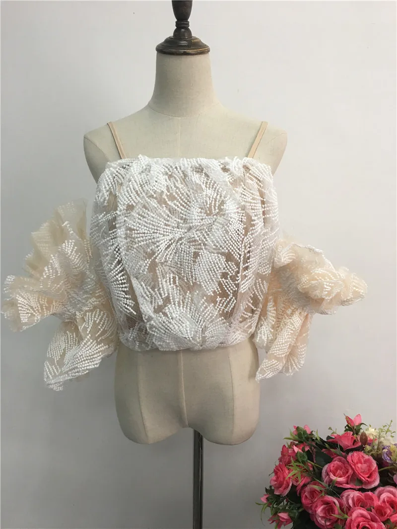 RUGOD элегантные кружевные женские рубашки с вышивкой, модные короткие стильные блузки с расклешенными рукавами, женские винтажные летние вечерние топы и блузки