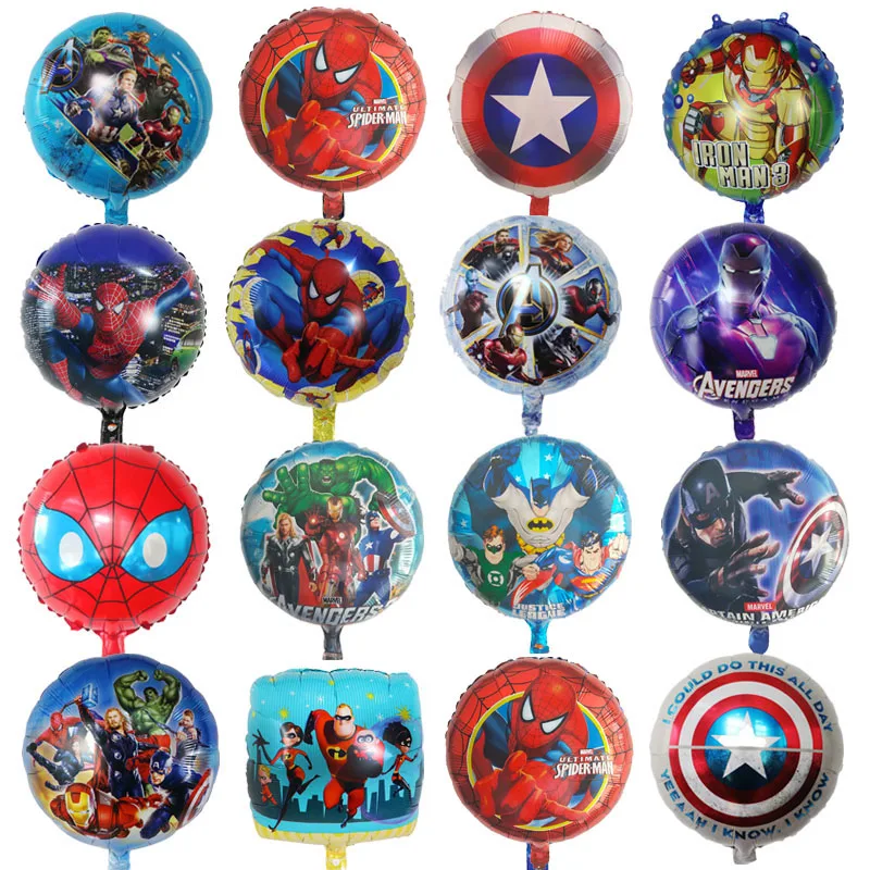 

50Pcs 18inch MARVEL Hero SpiderMan Foil Balloons Baby Shower Boy Birthday Party Decoration Helium Balls Cartoon Kids Toys Gift