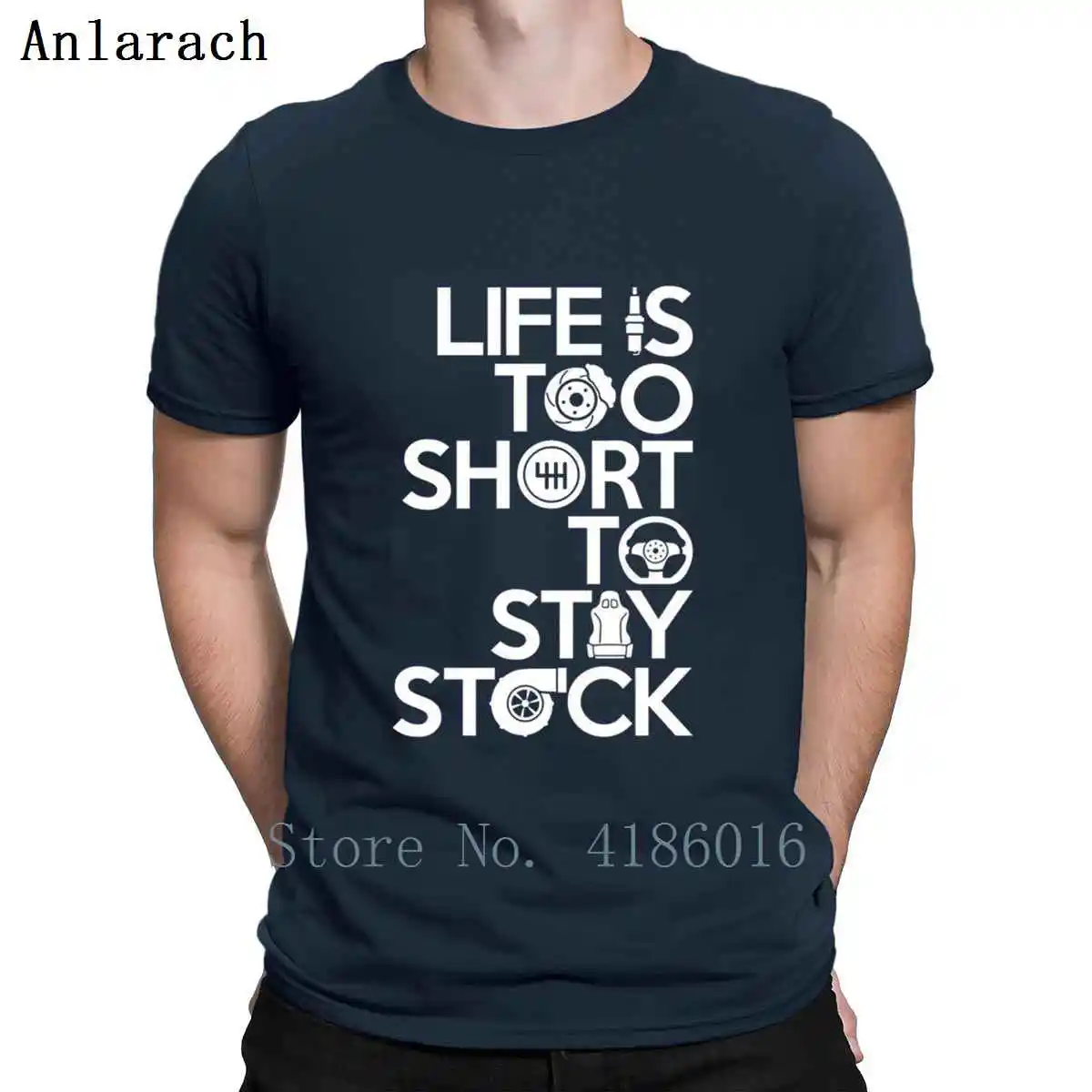 Racing Life Is Too Short To Stay Stock T Shirt Trend Fitness Round Collar Printing Funny Cool Sleeve Spring | Мужская одежда