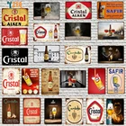 Бельгийская пивная Оловянная вывеска, декоративные знаки Кубы, металлическая винтажная настенная музыкальная панель, домашнее искусство, Ретро Ремесло, декор 30 х20 см, DU-10242A