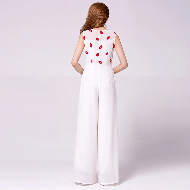 2020 Женский Летний комбинезон вечерние комбинезоны шифон Хай стрит Элегантный