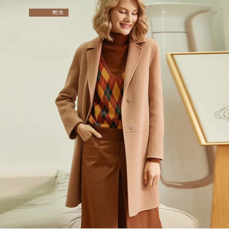 Осень-зима женские шерстяные пальто новинка 2019 Корейская версия высокое