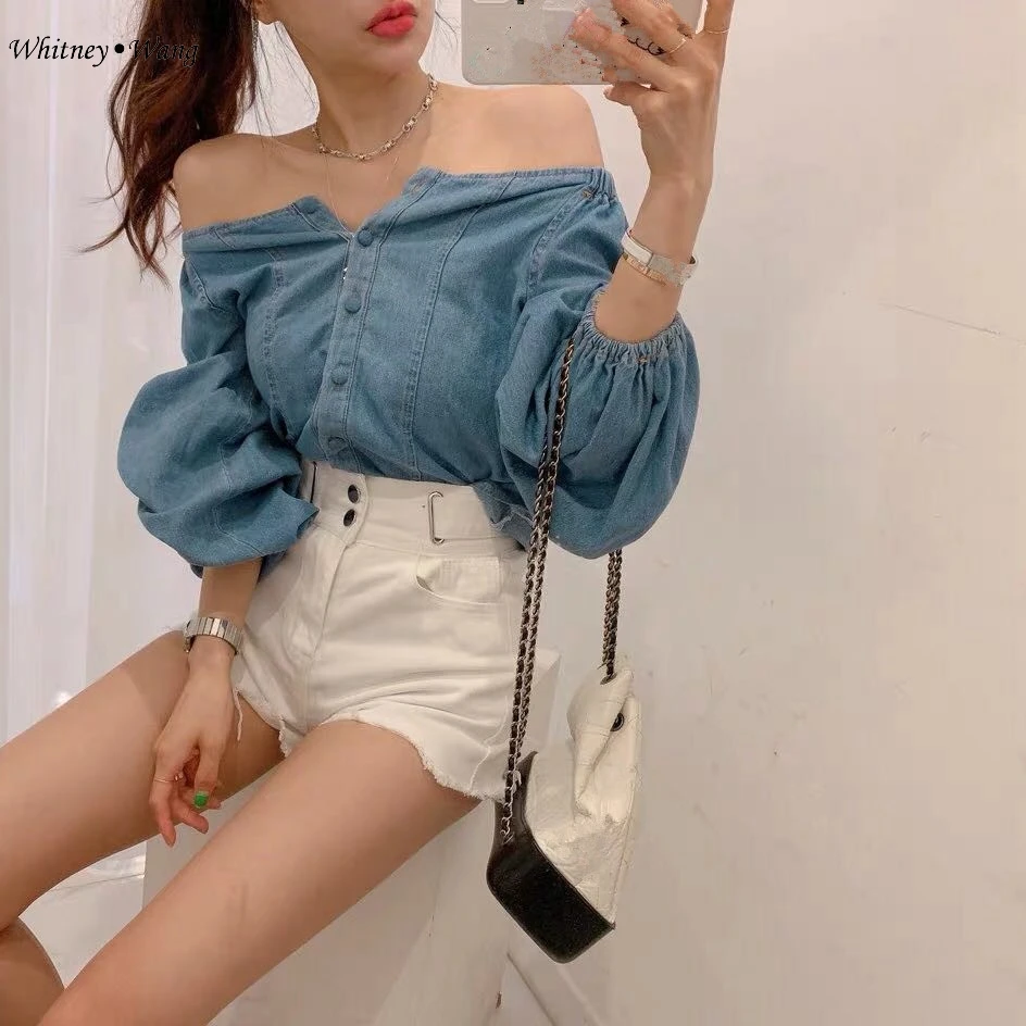 WHITNEY WANG блузки женские 2019 Осенняя мода уличная корейский стиль Сексуальная