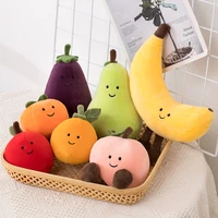 cute cartoon fruit plush toy stuffed eggplant banana peach pear soft doll kids toys birthday gift for children