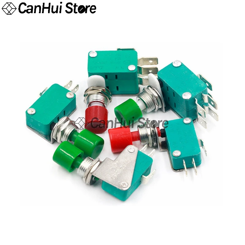1PCS DS438-448 Small Self reset Inching Button Switch opening 12mm Single/Double knife Foot width 4.8mm/6.3mm DS438 DS448 - купить по