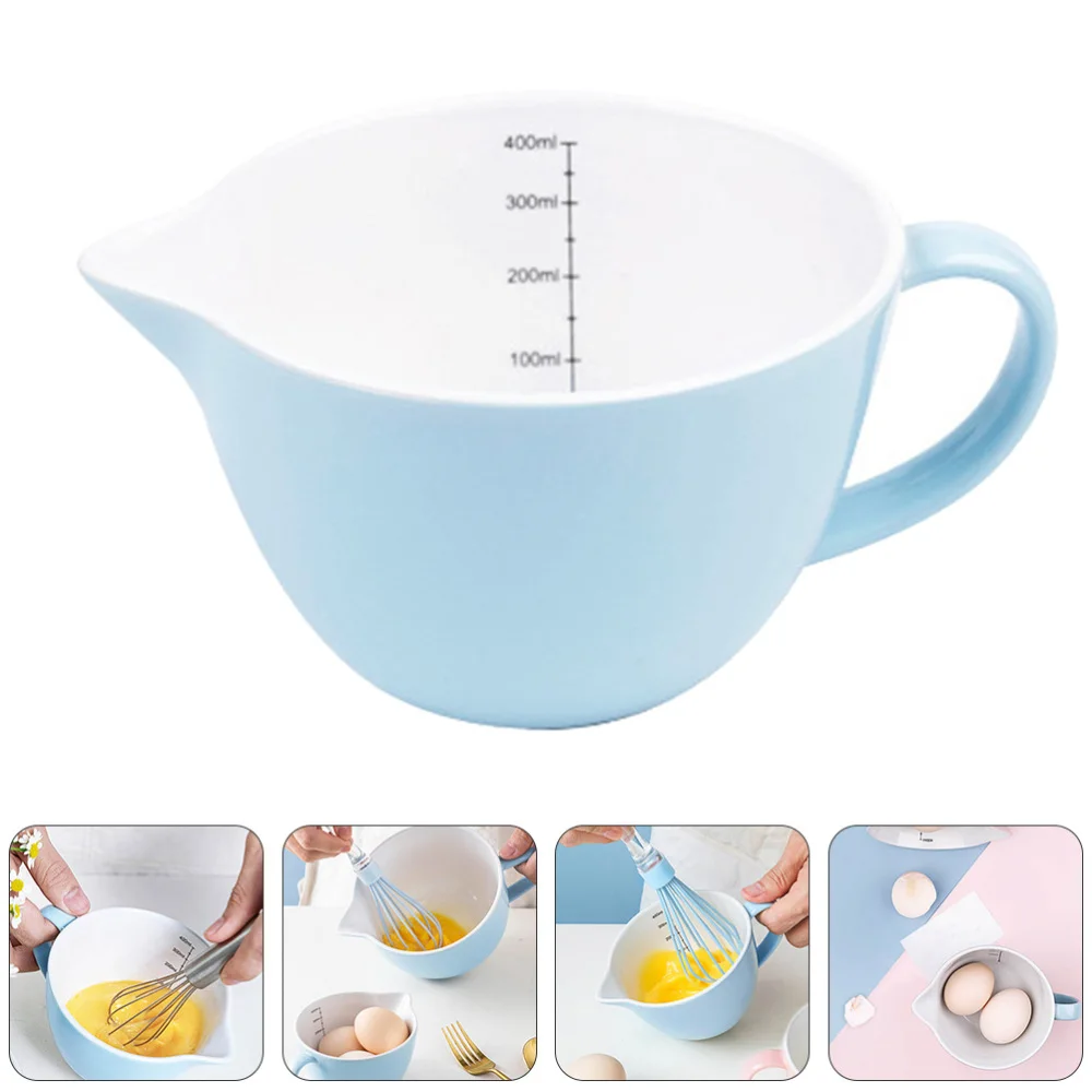 

1Pc Ceramic Egg Bowl Sharp Tongue Sauce Bowl Mixing Kettle Drainage Scale Cup