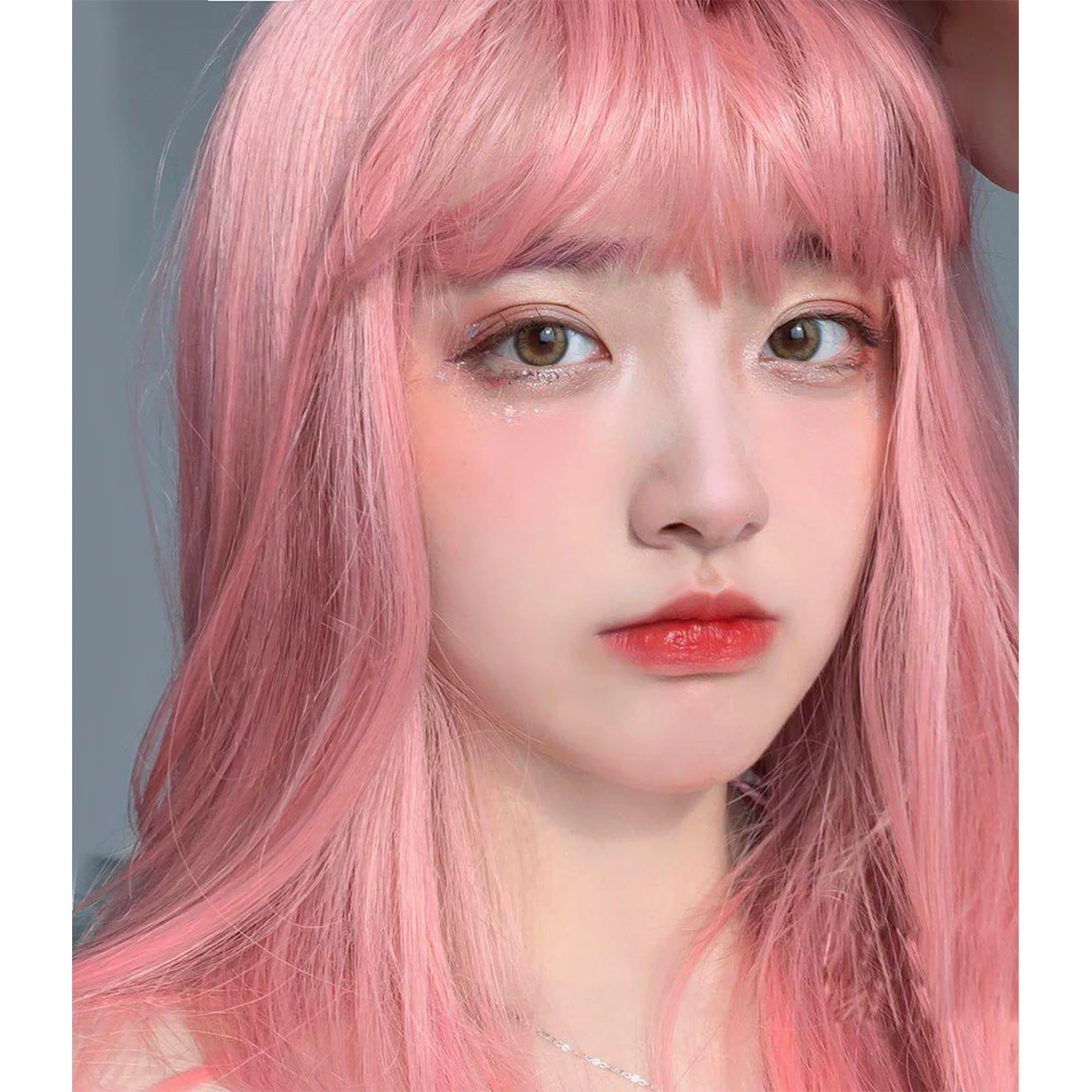 AILIADE длинный волнистый светильник розовый блонд синтетический парик для женщин с