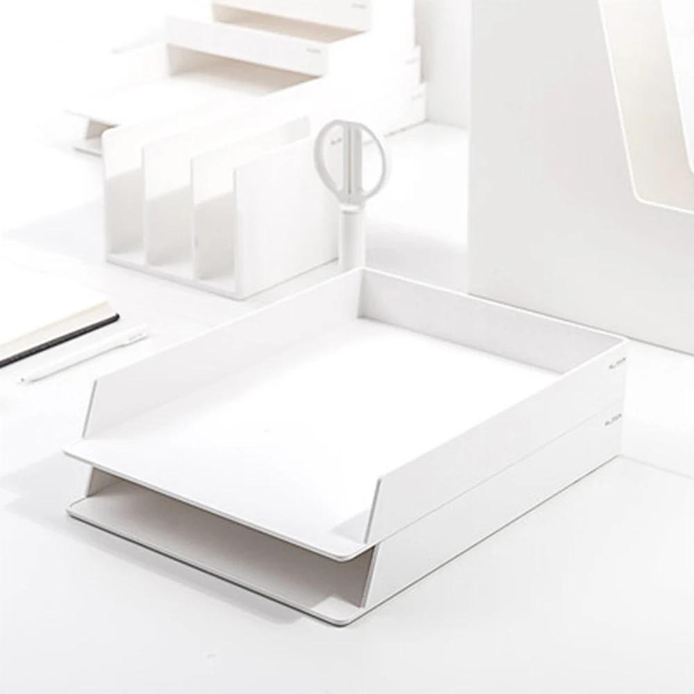 

Nusign File Tray Envelope Tray Horizontal File Rack Double-layer Stackable Design A4 Paper Storage Box Desktop Supplies