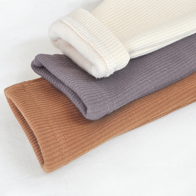 Осенне-зимние штаны для маленьких девочек Теплые бархатные с высокой талией