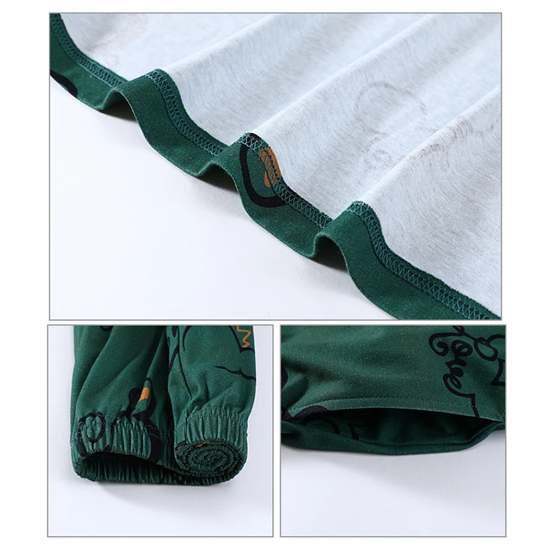 

Atoff Home Soft Solid Lounge Nightwear Spring Fashion Green Silk Pajama Set For Women Autumn 100% Cotton Satin Sleepwear