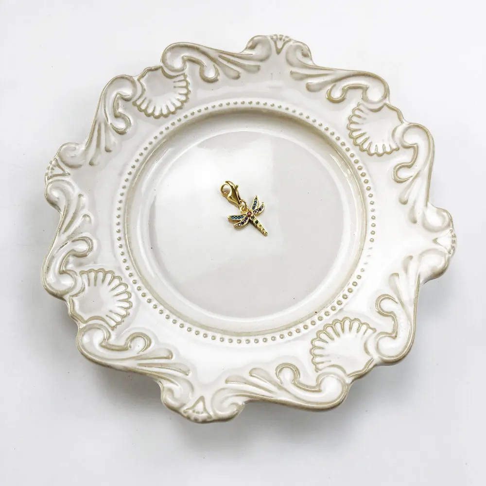 Голубая подвеска Драконфлай из золота для создания ювелирных изделий, аксессуаров из 925 стерлингового серебра с кубическим цирконием, подходит для браслетов и ожерелий, женщин и мужчин в подарок.