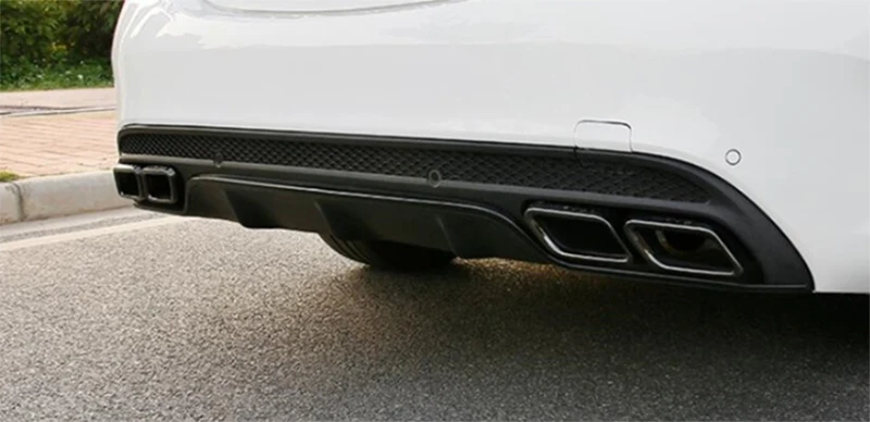 Задний бампер диффузор губа с выхлопом подходит для Mercedes Benz C-Class W205 4-Door Sport C200 C250