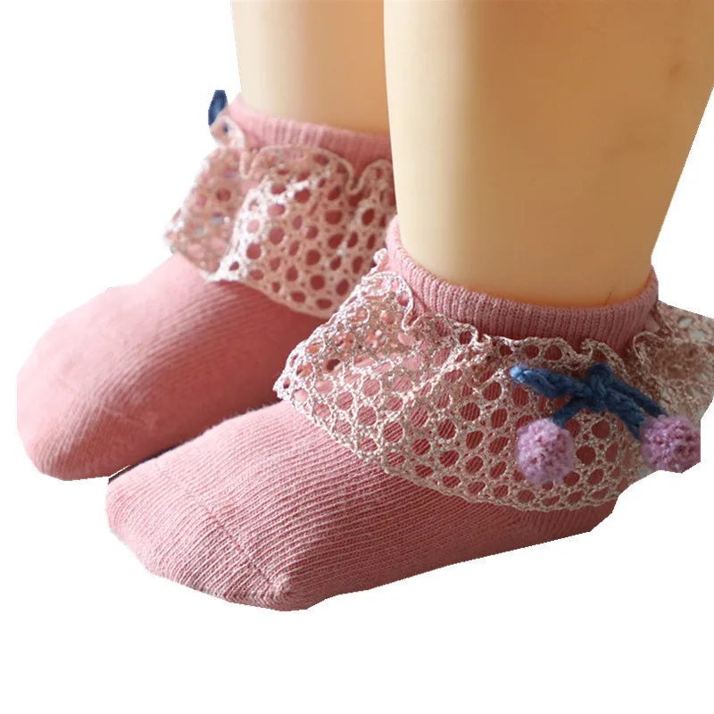 

Breathable Cotton Lace Ruffle Princess Mesh Socks Children's Ankle Short Sock White Pink Yellow Baby Girls Toddler Kids