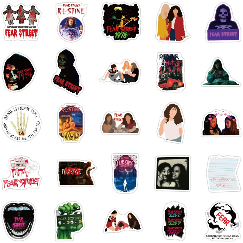 10/30/50 unids/set cl&aacute;sico americano pel&iacute;culas de Horror miedo calle dibujos animados Graffiti mezclar pegatinas para equipaje Diy funda de port&aacute;til monopat&iacute;n-3