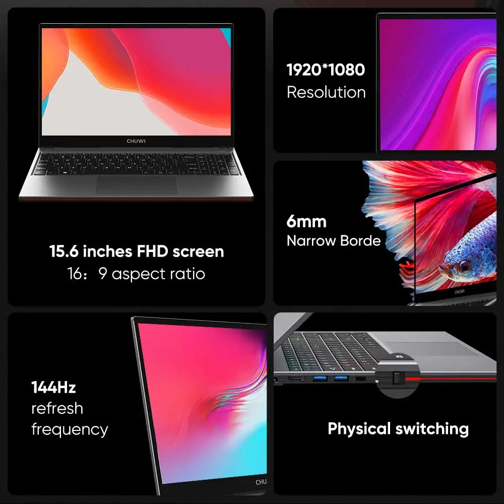 Игровой ноутбук CHUWI CoreBook XPro FHD экран 15 6 дюйма Intel Core i5-8259U ОС Windows 10 8 ГБ ОЗУ 512 SSD |