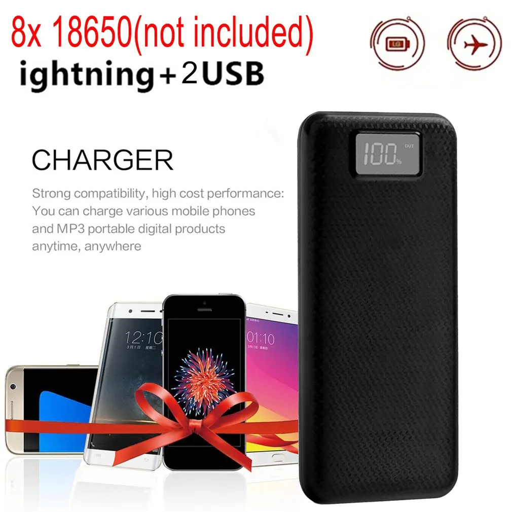 Корпус внешнего аккумулятора MY8 с ЖК дисплеем и двумя USB портами|Аксессуары для