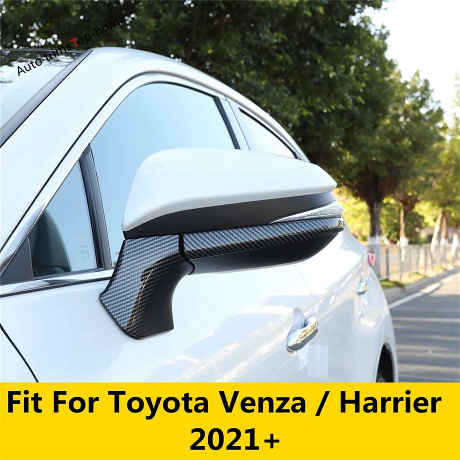 

Rearview Mirror Rubbing Strip Decor Cover Trim ABS Chrome Black Carbon Fiber Accessories For Toyota Venza / Harrier 2021 2022