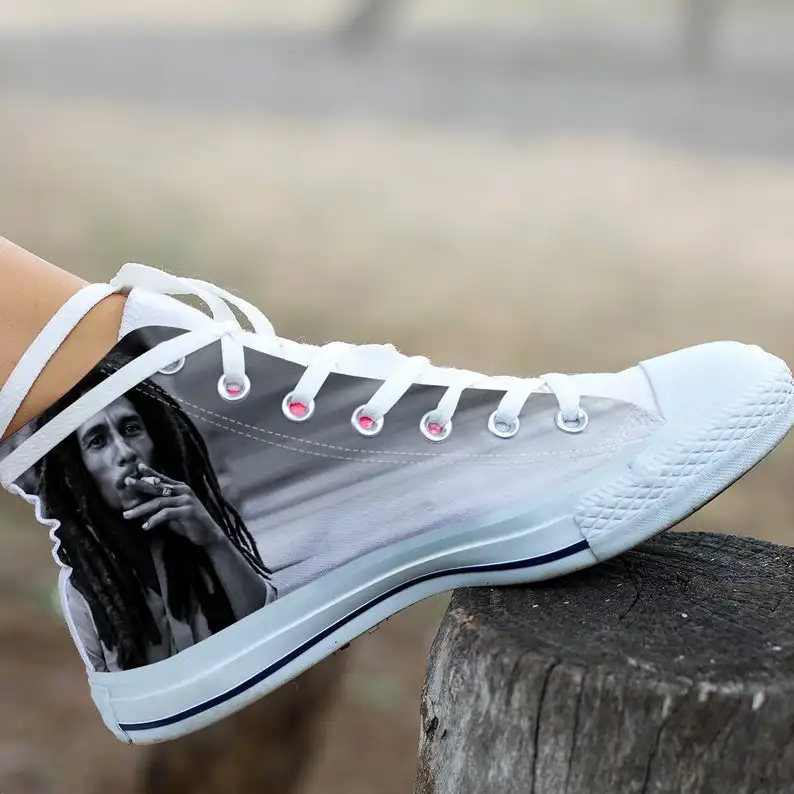 

Bob Marley Hi Tops, Mens Womens Designer Leisure Sneakers Men Casual Canvas Shoes