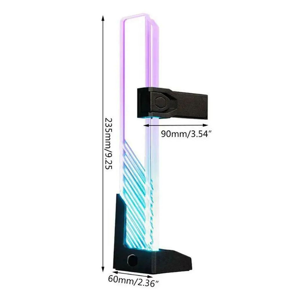 

Crystal Graphics Card Bracket Tempered Glass Support Frame ARGB Sync Jack Video Card Sag Holder/Holster Bracket