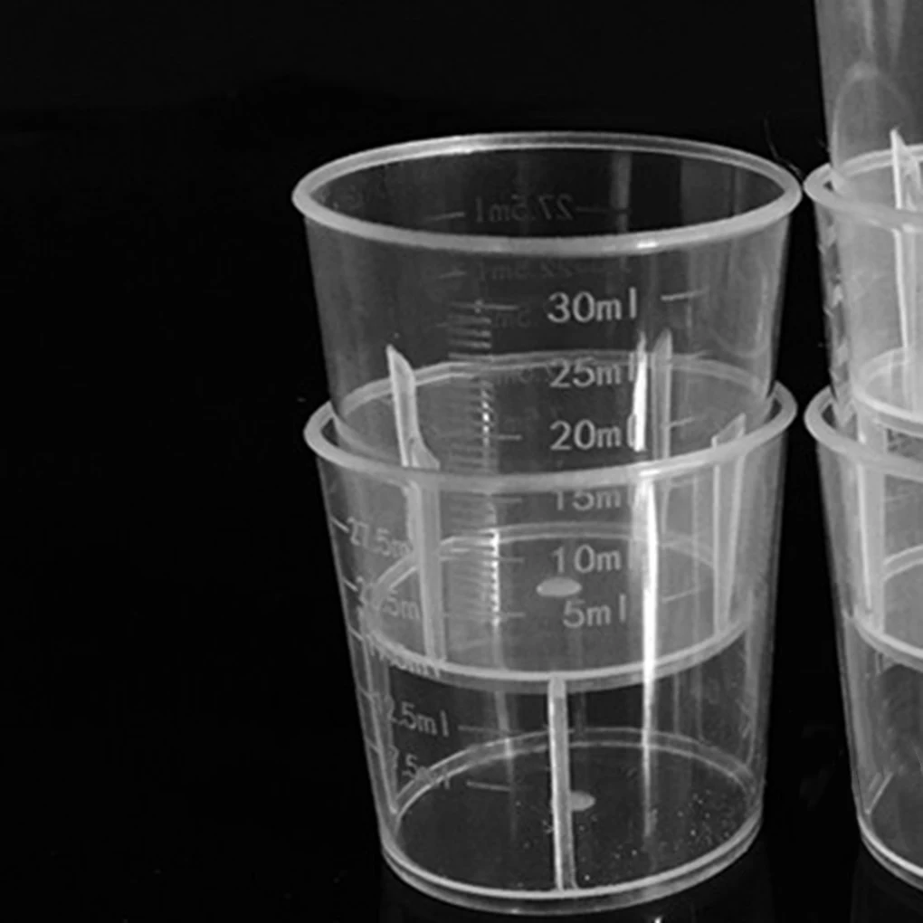 

100pcs 30ml Plastic Transparent Measuring Cup with Scales for Laboratory Kitchen plastic measuring cup