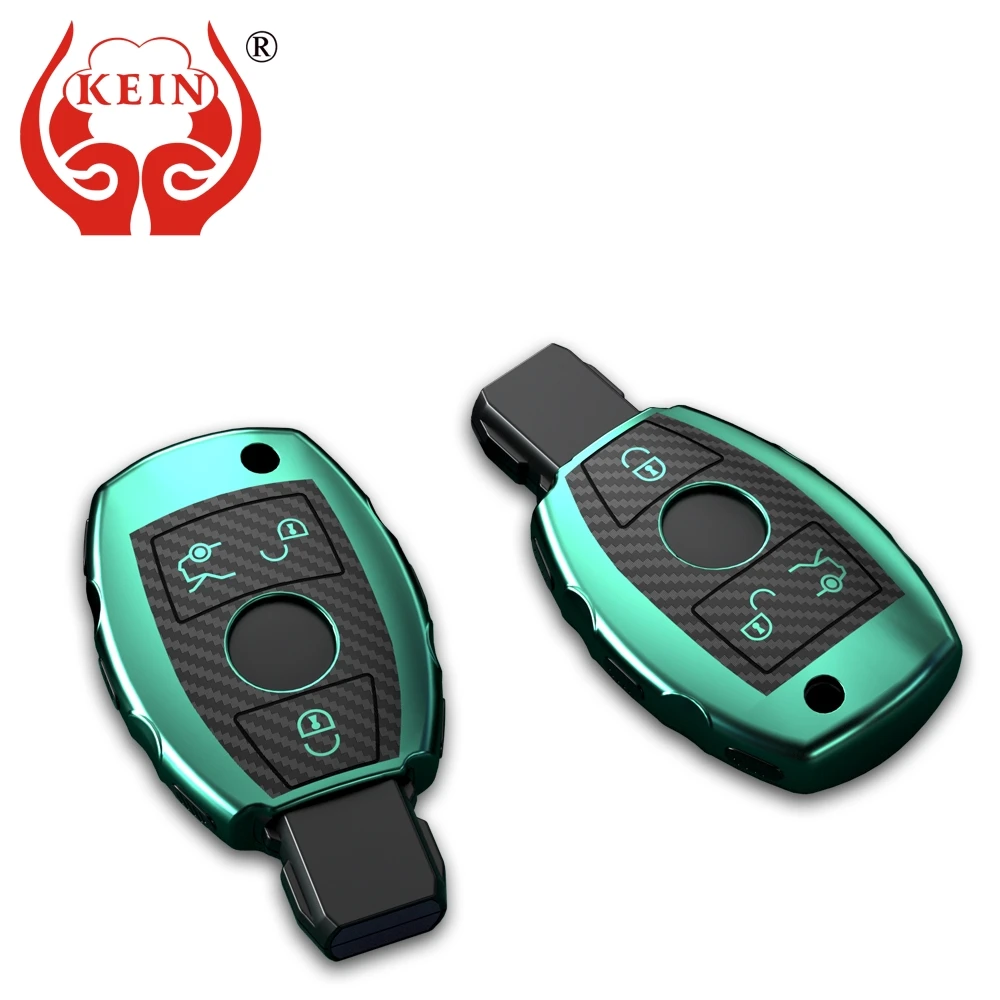 KEIN TPU 3D чехол для ключей из углеродного волокна Mercedes Benz A B C Series W201 W203 W204 C180 E200