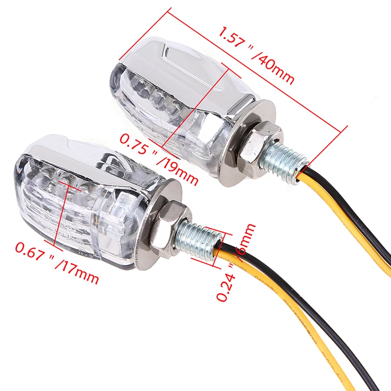 POSSBAY 12 В 10 Вт хромированный сигнал поворота мотоцикла Кроссовый велосипед