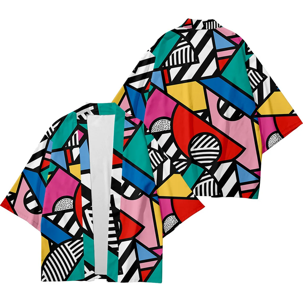 

Harajuku Haori Kimono Cosplay Top Yukata Clothes 2021 Plus Size 5XL 6XL Pop Art Loose Japanese Streetwear Cardigan Women Men