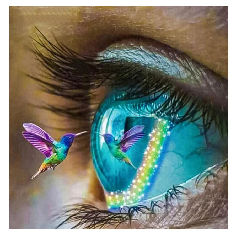 Полноразмерная 3D круглая квадратная алмазная живопись сделай сам глаз морской