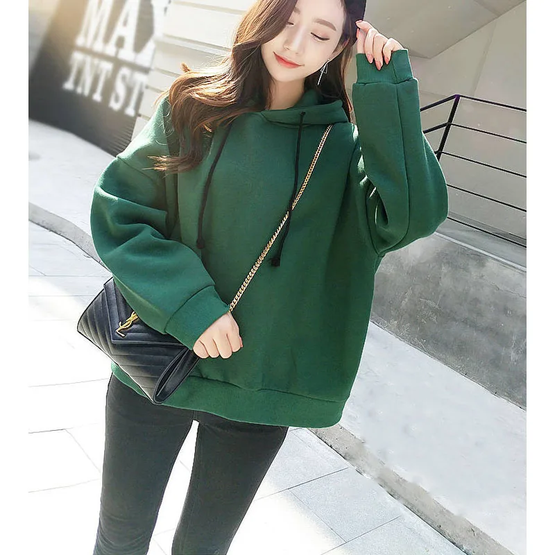 Женский пуловер с капюшоном свитшот женский осенне-зимний новый свободный