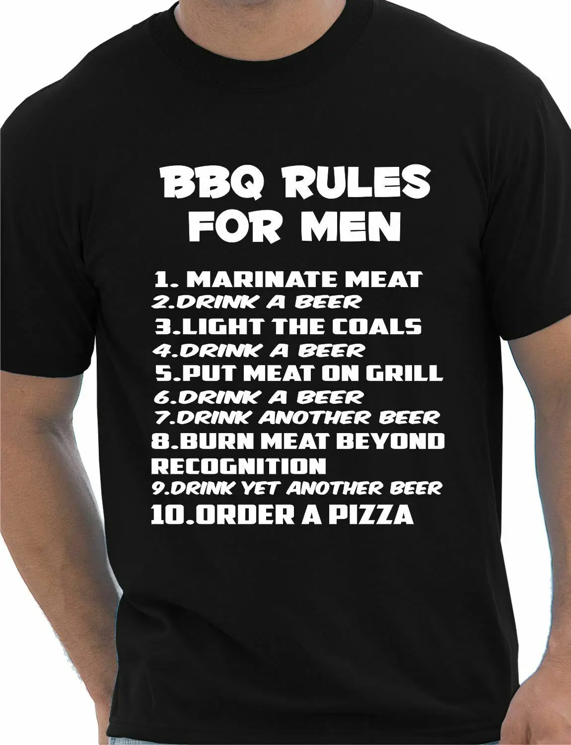 

Barbeque Rules For Men Funny Chef Birthday Mens T Shirt Size S-XXXL
