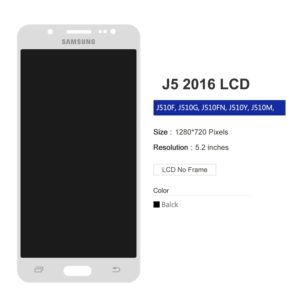 ЖК-дисплей 5 2 ''Super AMOLED для Samsung Galaxy J5 2016 J510 дигитайзер сенсорного экрана в