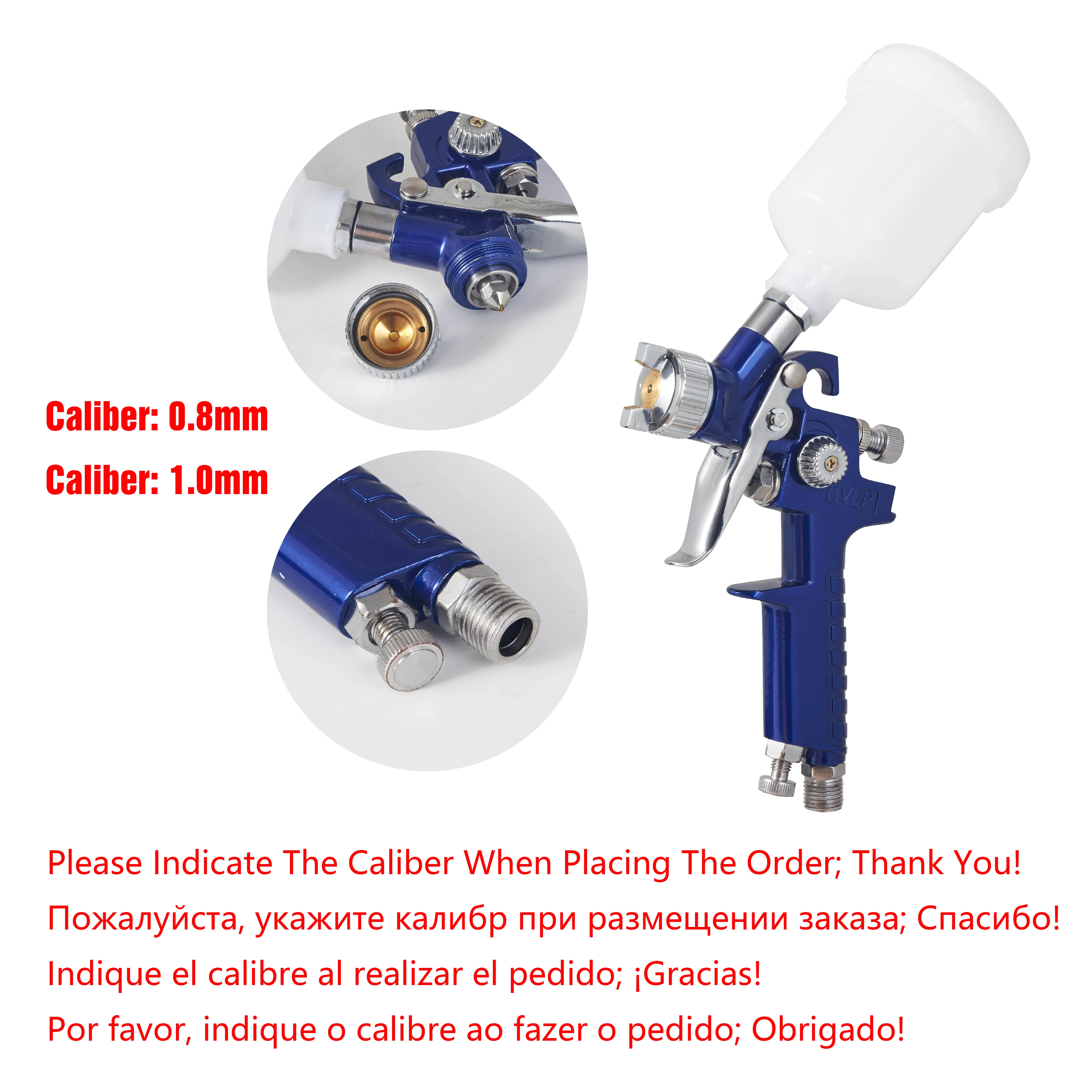 

HVLP Pneumatic Environmental Protection Spray Gun H-2000PA Mini Spray Tools Nozzle 0.8 1.0 1.2mm Spray Gun Pressure Regulator