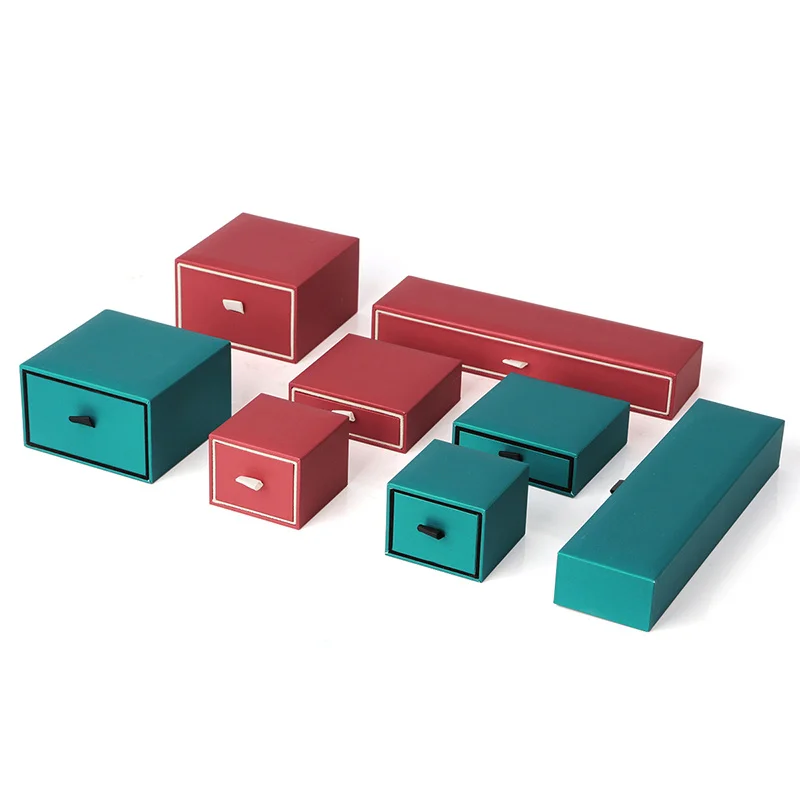 

New High Class Leather-filled Paper Bracelet Jewelry Box For Femal Ring Earring Pendent Bracelet Drawer Jewelry Box