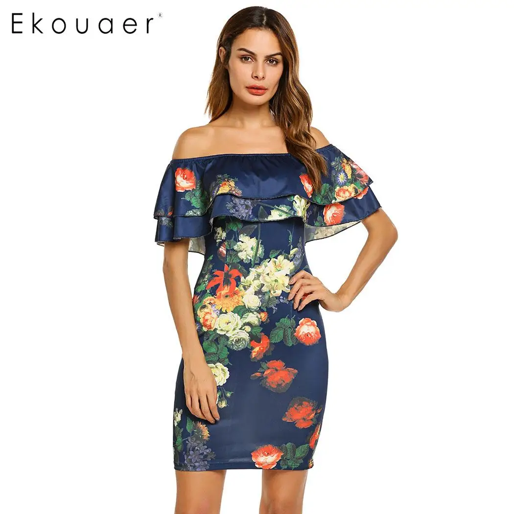Ekouaer женские Сексуальные облегающие платья Clubewear искусственная обертка v-образный вырез 3/4 рукав Ruched боковая многослойная Повседневная мини-платье