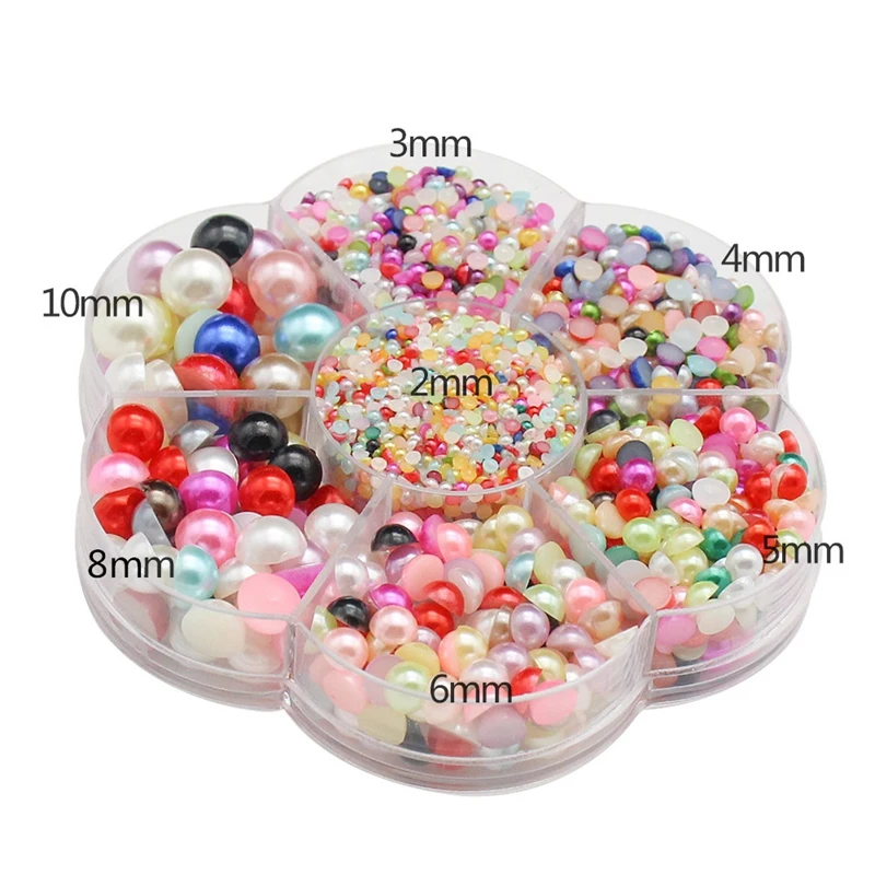 

Art Mixed Color Semicircle Imitation Pearl Flat Back 4mm-8mm for Clothing Accessories DIY Mobile Phone Accessories