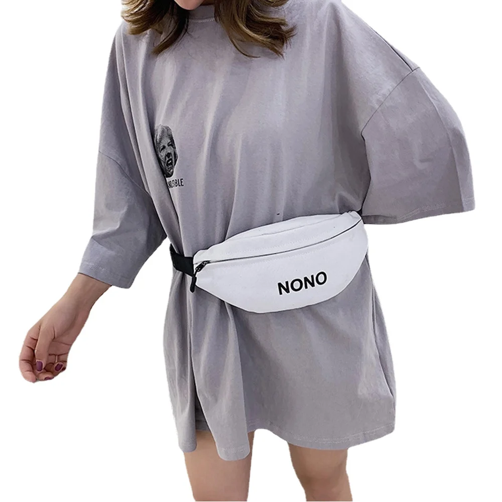 Популярная Женская поясная сумка холщовая нагрудная через плечо на молнии с