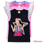 Летняя футболка для девочек 2-15 лет, с 3D принтом