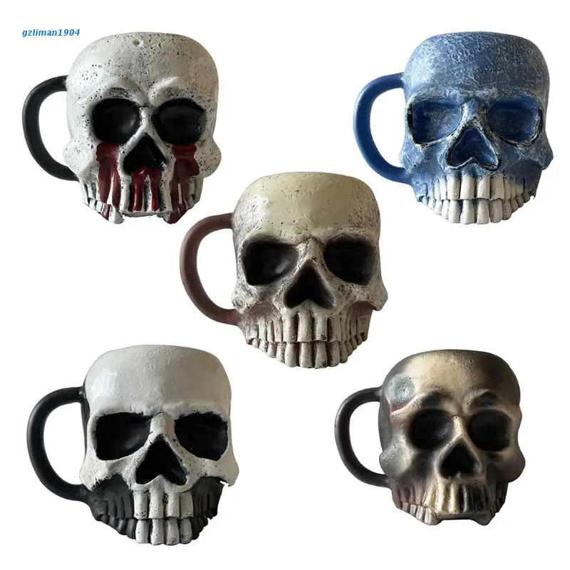 Крутая резиновая чашка P15D 3D с черепом кофейные чашки кружки подарки на Хэллоуин