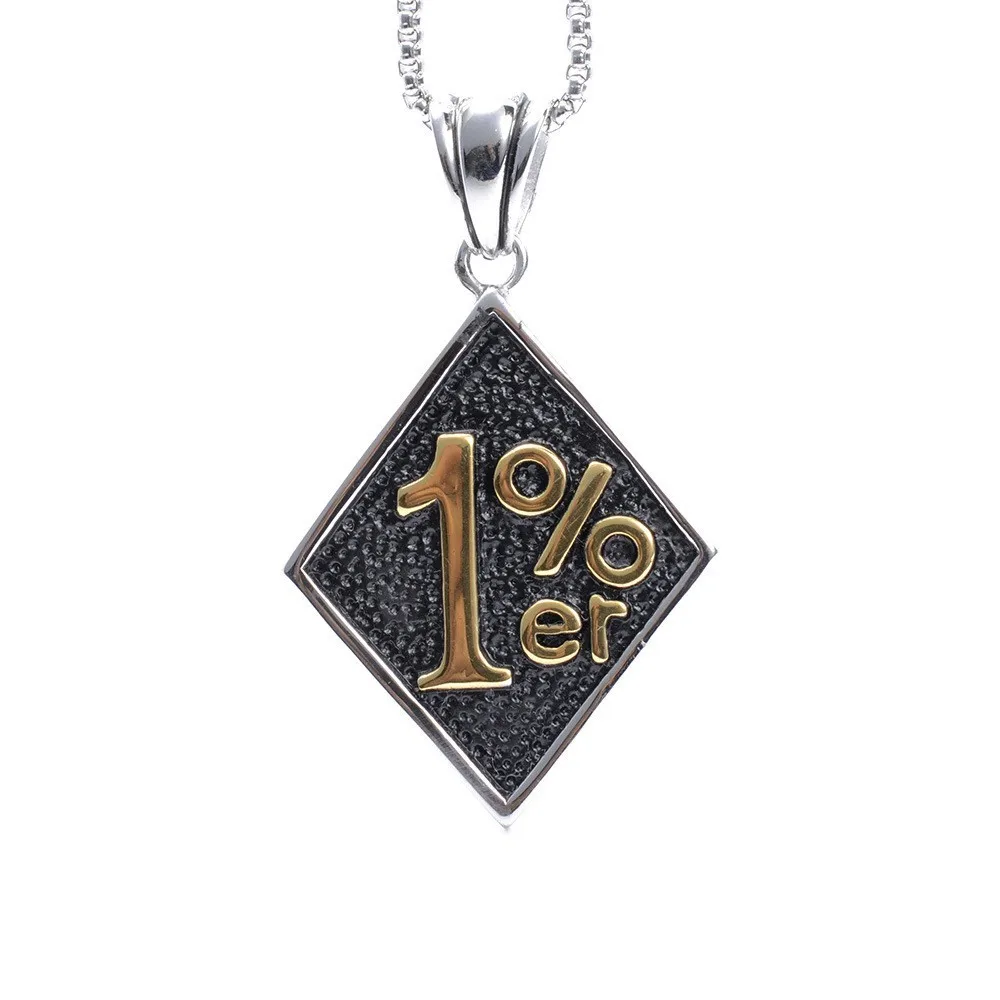Мужская подвеска серебряного цвета золотого 1% er One Percenter Outlaw Biker в виде