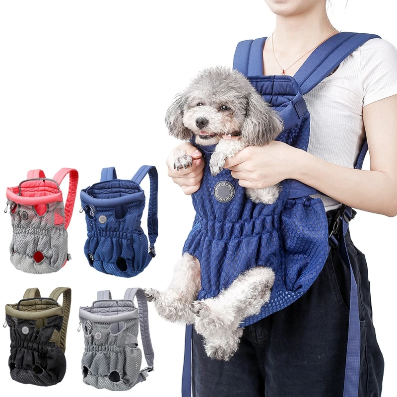 

Pet Dog Cats Carrier Double Shoulder Portable Travel Backpacks Outdoor Carrier Bag Dog Front Bag Mesh Backpack Head Pet Supplies