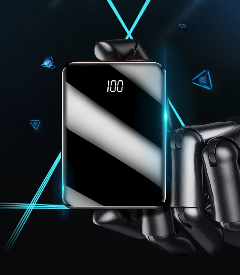 Power Bank 20000 мАч Портативная зарядка USB внешний аккумулятор зарядное устройство для Xiaomi mi 9 8 iPhone mi ror экран повербанк