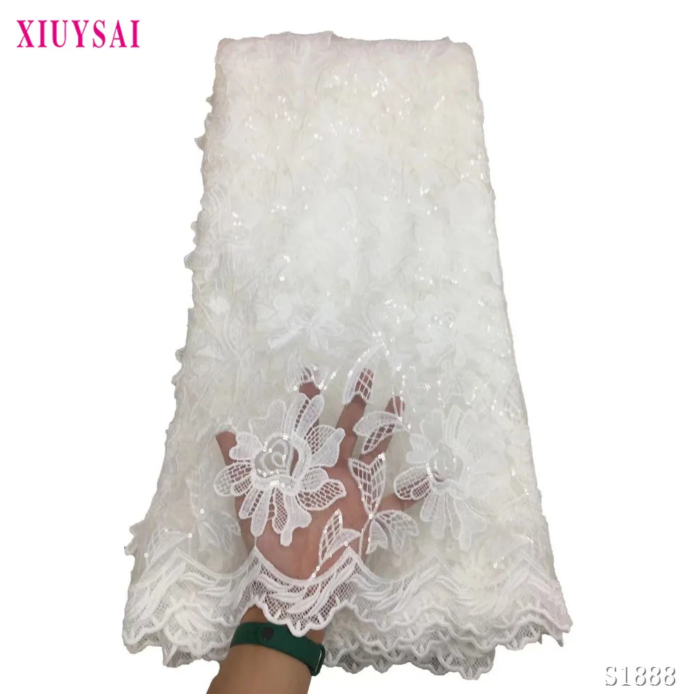 

XIUYSAI hot selling african cord lace fabrics nigerian lace fabric 2021 high quality lace Brown French Lace Fabric For Wedding