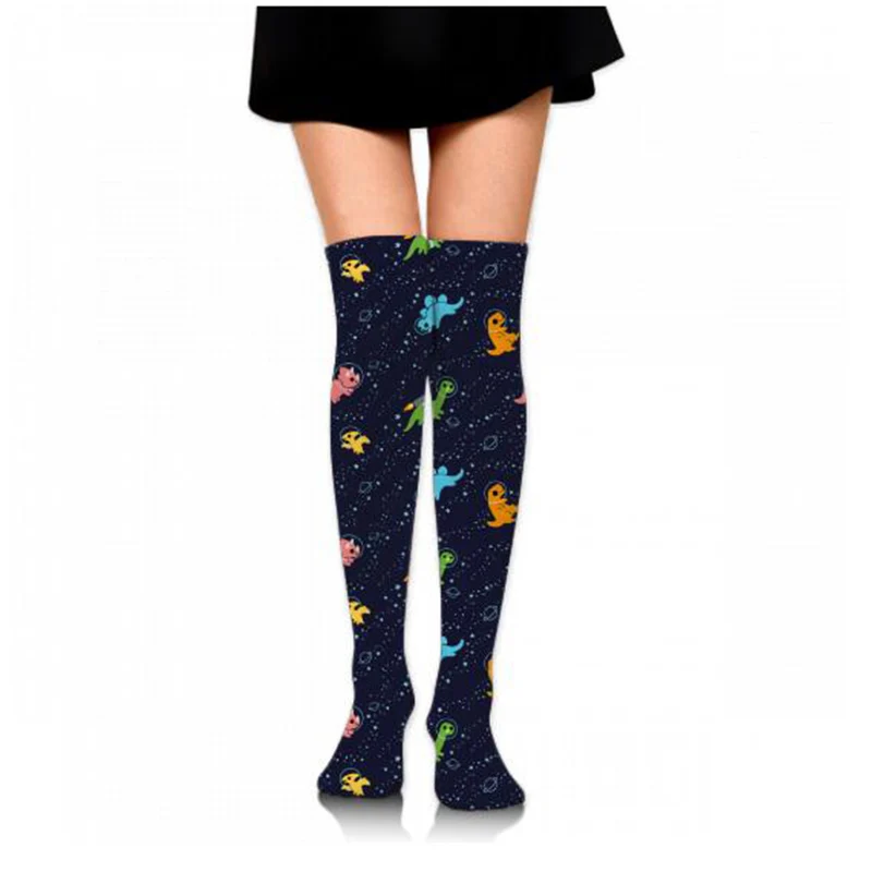 Бесшумные сексуальные женские чулки длинные носки с изображением космического