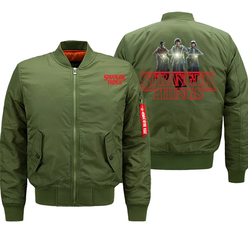 Очень странные дела в винтажном стиле С принтом куртка Новый 2019 осень зима пилот