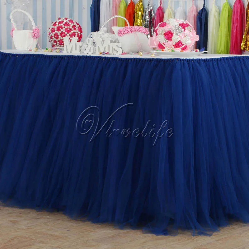 Темно-синяя Тюлевая юбка-пачка 100 см x 80 скатерть под заказ в виде страны чудес